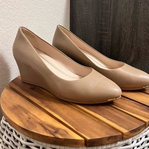 Cole Haan  nude leather wedge